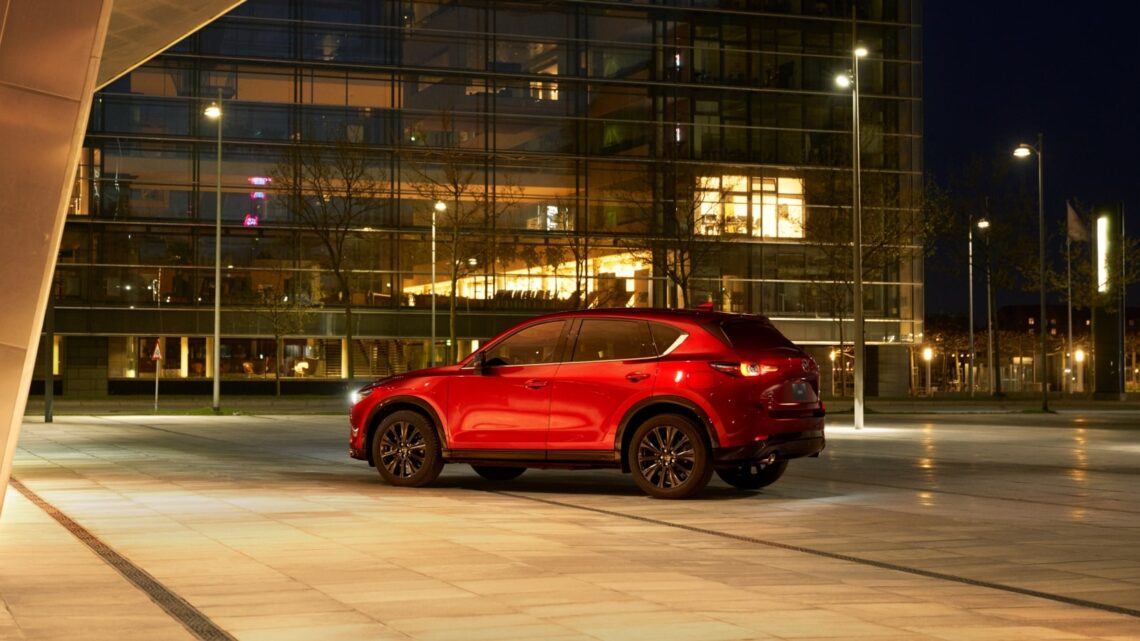 2026 Mazda CX-5 side view parked at night